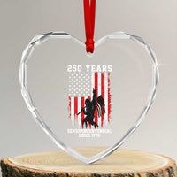 250th Anniversary USA Heart Crystal Glass Ornament Bigfoot Patriotic American USA Flag