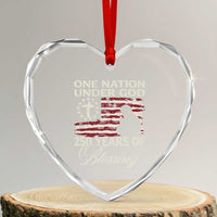 250th Anniversary USA Heart Crystal Glass Ornament One Nation Under God 250 Years Of Blessing