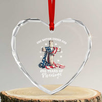 250th Anniversary USA Heart Crystal Glass Ornament One Nation Under God US 250 Flag Cross 4th Of July