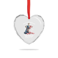 250th Anniversary USA Heart Crystal Glass Ornament One Nation Under God US 250 Flag Cross 4th Of July