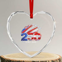 250th Anniversary USA Heart Crystal Glass Ornament Patriotic 250 Years American 4th July 1776 2026