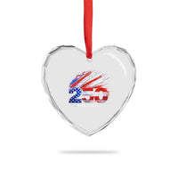 250th Anniversary USA Heart Crystal Glass Ornament Patriotic 250 Years American 4th July 1776 2026