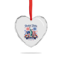 250th Anniversary USA Heart Crystal Glass Ornament Patriotic Liberty Floral 250 Years American 4th July 1776 2026