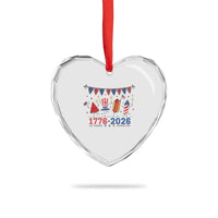 250th Anniversary USA Heart Crystal Glass Ornament Patriotic Watermelon Hotdog Firework 250 Years American 1776 2026 250th 4th July