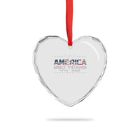 250th Anniversary USA Heart Crystal Glass Ornament Vintage Eagle 250 Years American 1776 2026 US Flag