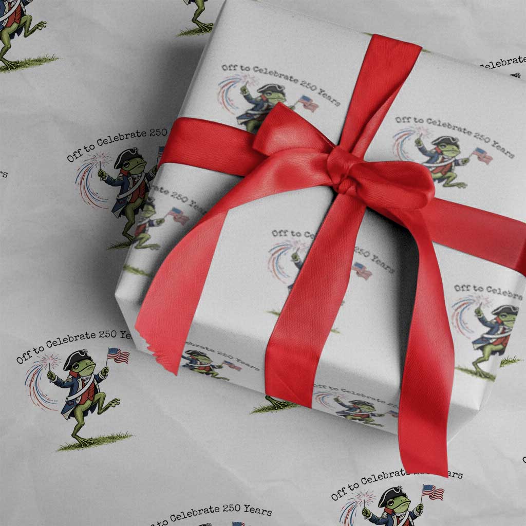 250th Anniversary USA Wrapping Paper Roll Funny Patriotic Frog USA Independence Day