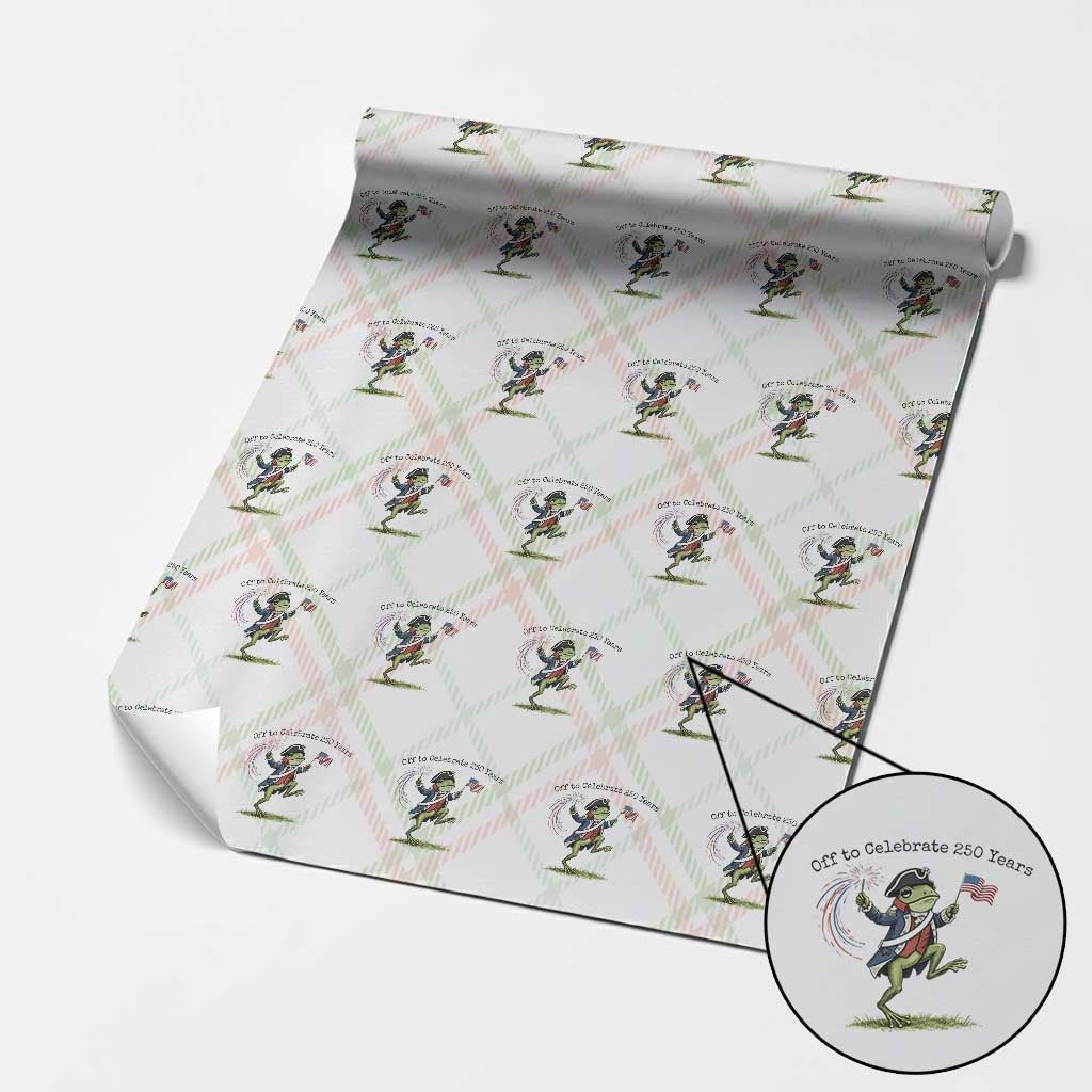 250th Anniversary USA Wrapping Paper Roll Funny Patriotic Frog USA Independence Day