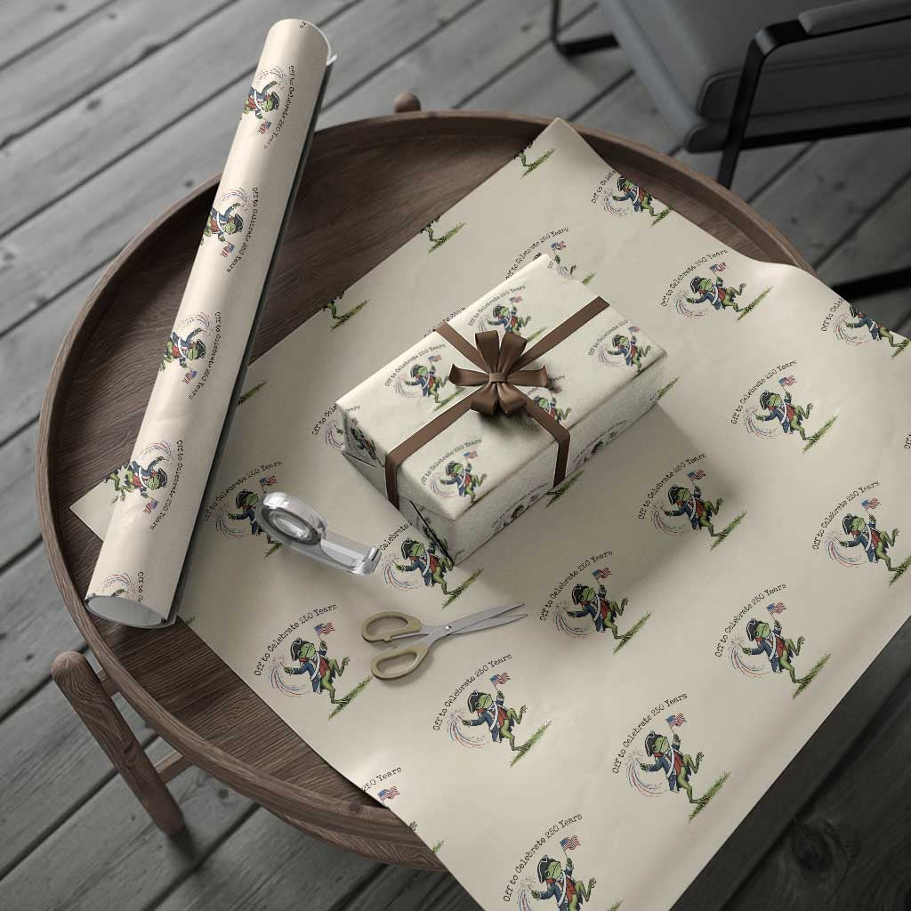250th Anniversary USA Wrapping Paper Roll Funny Patriotic Frog USA Independence Day