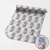 250th Anniversary USA Wrapping Paper Roll Patriotic Raccoon American Flag 4th of July