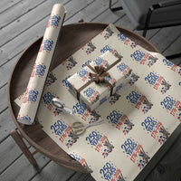 250th Anniversary USA Wrapping Paper Roll Patriotic Raccoon American Flag 4th of July