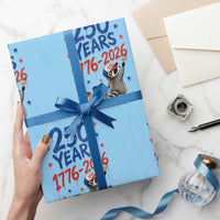 250th Anniversary USA Wrapping Paper Roll Patriotic Raccoon American Flag 4th of July