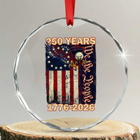 250th Anniversary USA Patriotic Crystal Glass Ornament 250 Years We The People Vintage Bald Eagle