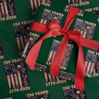 250th Anniversary USA Patriotic Wrapping Paper Roll 250 Years We The People Vintage Bald Eagle