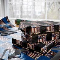 250th Anniversary USA Patriotic Wrapping Paper Roll 250 Years We The People Vintage Bald Eagle
