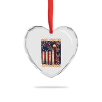 250th Anniversary USA Patriotic Heart Crystal Glass Ornament 250 Years We The People Vintage Bald Eagle
