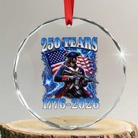 250th Anniversary Yankee Spirit Crystal Glass Ornament 1776 2026 Patriotic Tactical Minuteman US Flag
