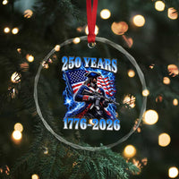 250th Anniversary Yankee Spirit Crystal Glass Ornament 1776 2026 Patriotic Tactical Minuteman US Flag