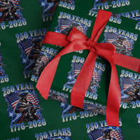 250th Anniversary Yankee Spirit Wrapping Paper Roll 1776 2026 Patriotic Tactical Minuteman US Flag