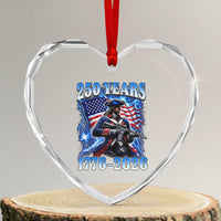 250th Anniversary Yankee Spirit Heart Crystal Glass Ornament 1776 2026 Patriotic Tactical Minuteman US Flag
