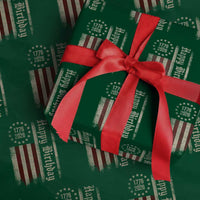 250th Birthday US July 4th 1776 2026 American Flag Wrapping Paper Roll