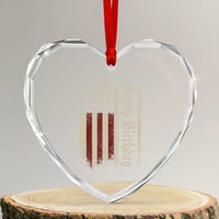 250th Birthday US July 4th 1776 2026 American Flag Heart Crystal Glass Ornament