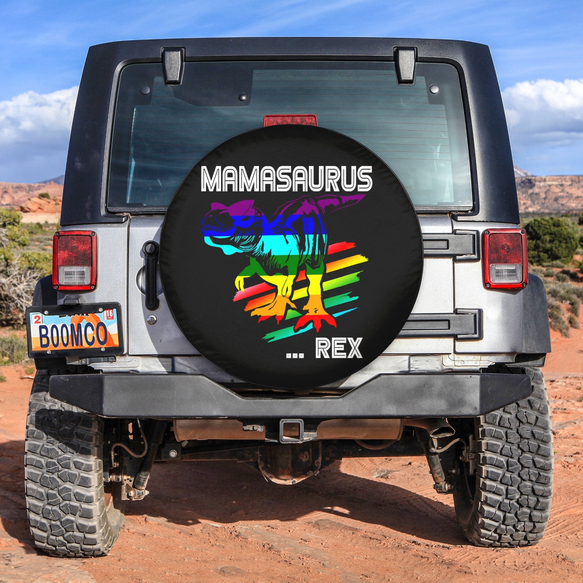 LGBT Tire Covers - Mamasaurus Rex Spare Tire Cover NO.187 LT8 - Wonder Print Shop