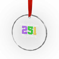 251 Mardi Gras Mobile Alabama Crystal Glass Ornament Where It All Began Fat Tuesday Carnival Glitter Print