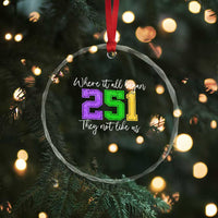 251 Mardi Gras Mobile Alabama Crystal Glass Ornament Where It All Began Fat Tuesday Carnival Glitter Print