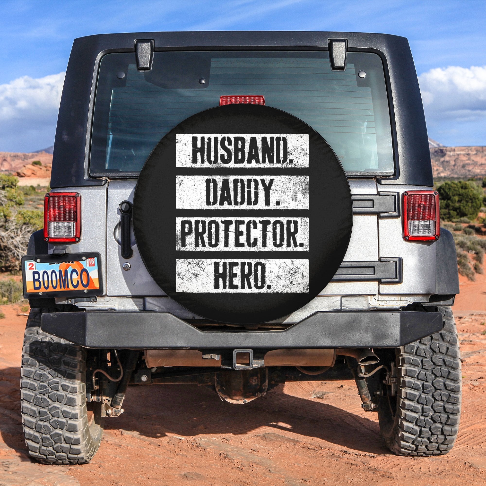 Father's Day Tire Covers - Husband Daddy Protector Hero Spare Tire Cover NO.255 LT8 - Wonder Print Shop