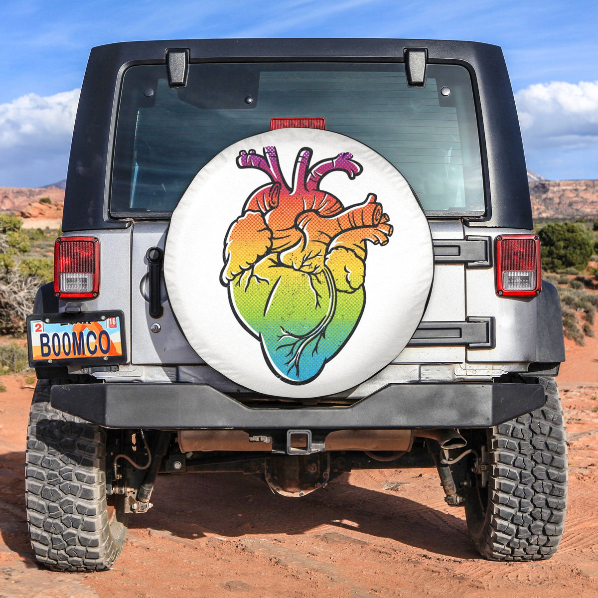 LGBT Tire Covers - Heart Pride Spare Tire Cover NO.191 LT8 - Wonder Print Shop