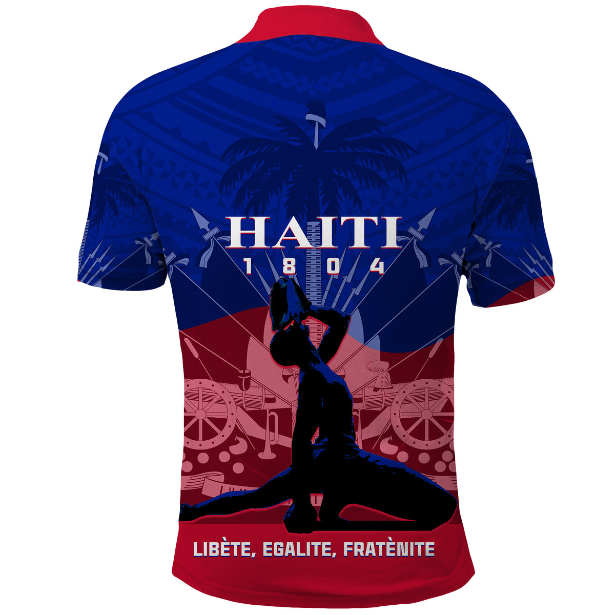 Haiti Polo Shirt Negre Marron With Coat Of Arms Polynesian Style - Wonder Print Shop