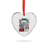 25th Amendment Now 2547 Heart Crystal Glass Ornament Statue of Liberty Floral Political Statement Graphic