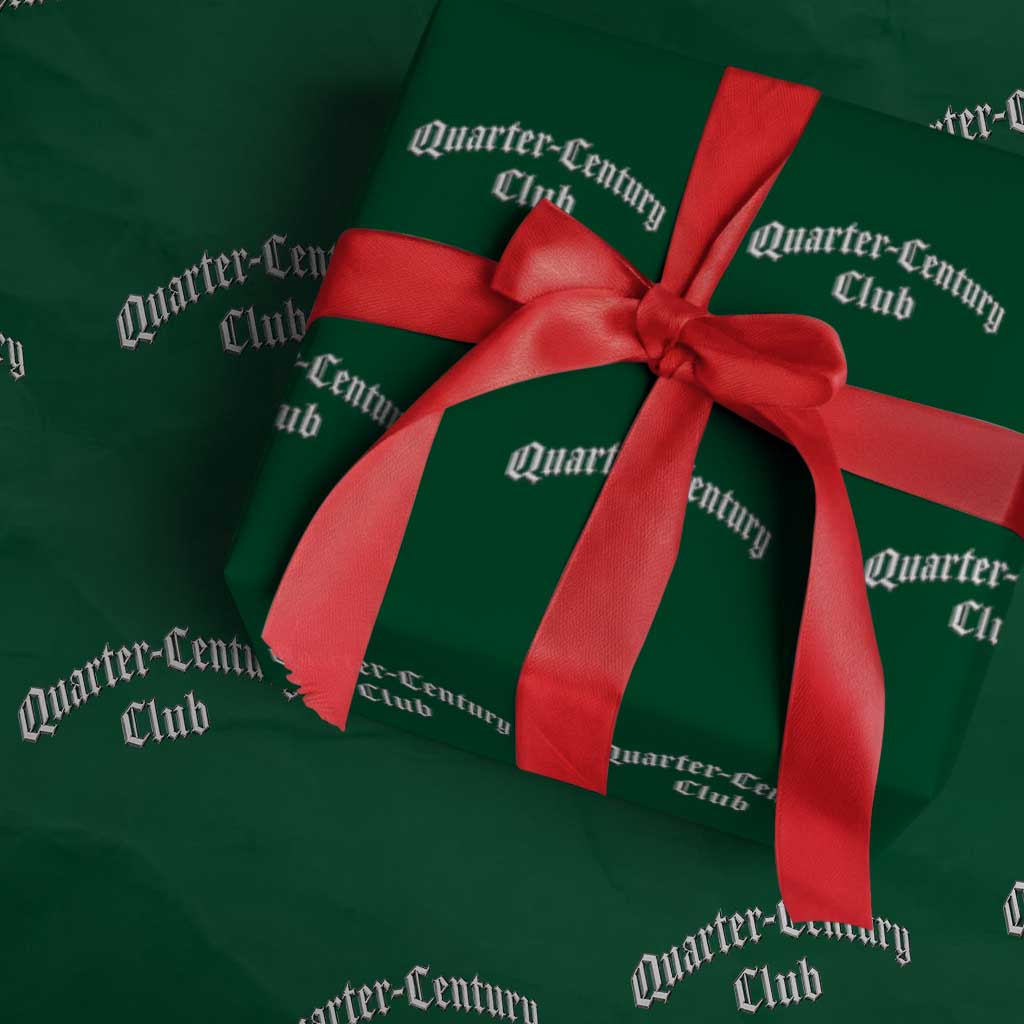 25th Birthday Wrapping Paper Roll Quarter Century Club Gothic 25 Years Old Bday