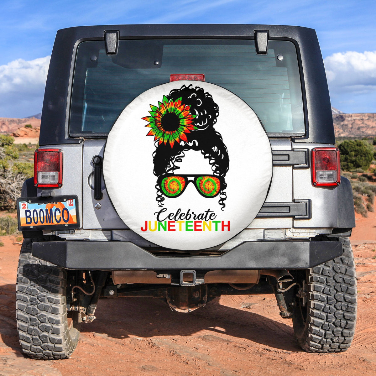 African Tire Covers - Juneteenth Spare Tire Cover Messy Bun Celebrate Juneteenth NO.27 LT8 - Wonder Print Shop