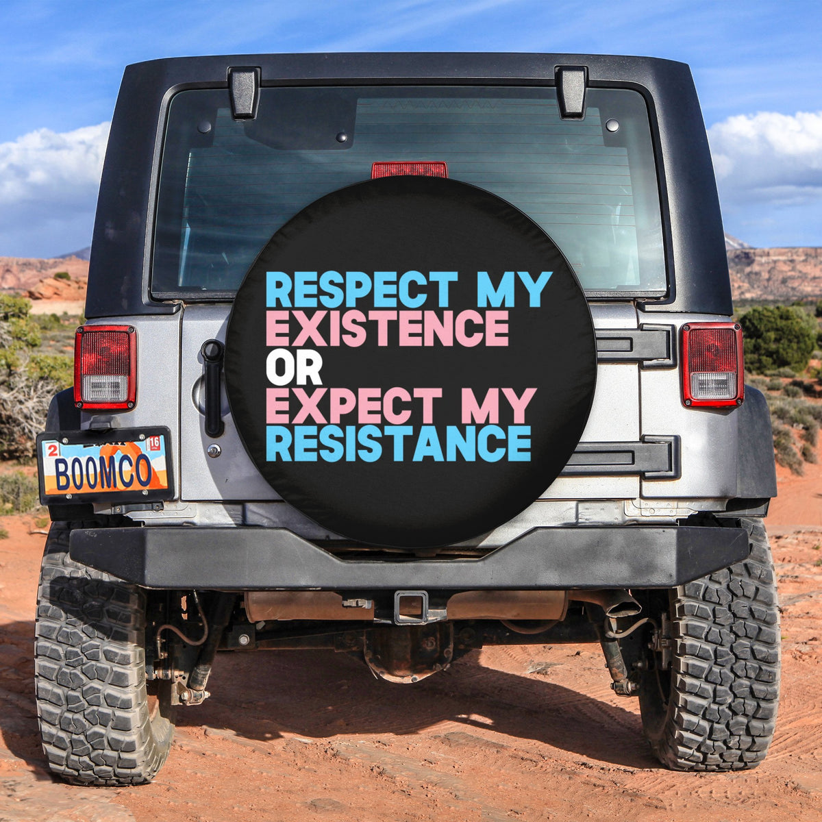 LGBT Tire Covers - Respect My Existence Or Expect My Resistance Transgender Spare Tire Cover NO.206 LT8 - Wonder Print Shop