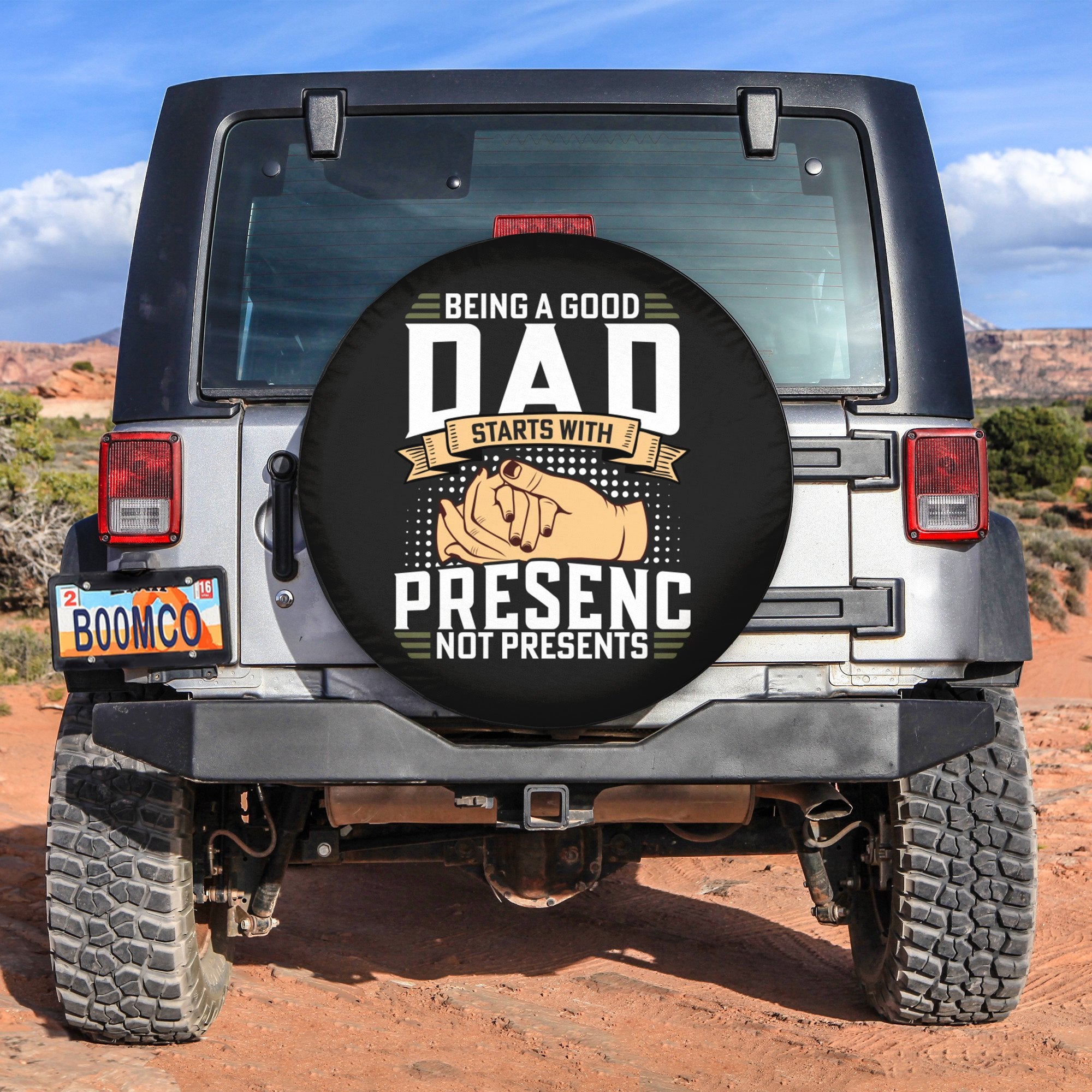 Father's Day Tire Covers - Being A Good Dad Starts With Presenc Not Presents Spare Tire Cover NO.271 LT8 - Wonder Print Shop