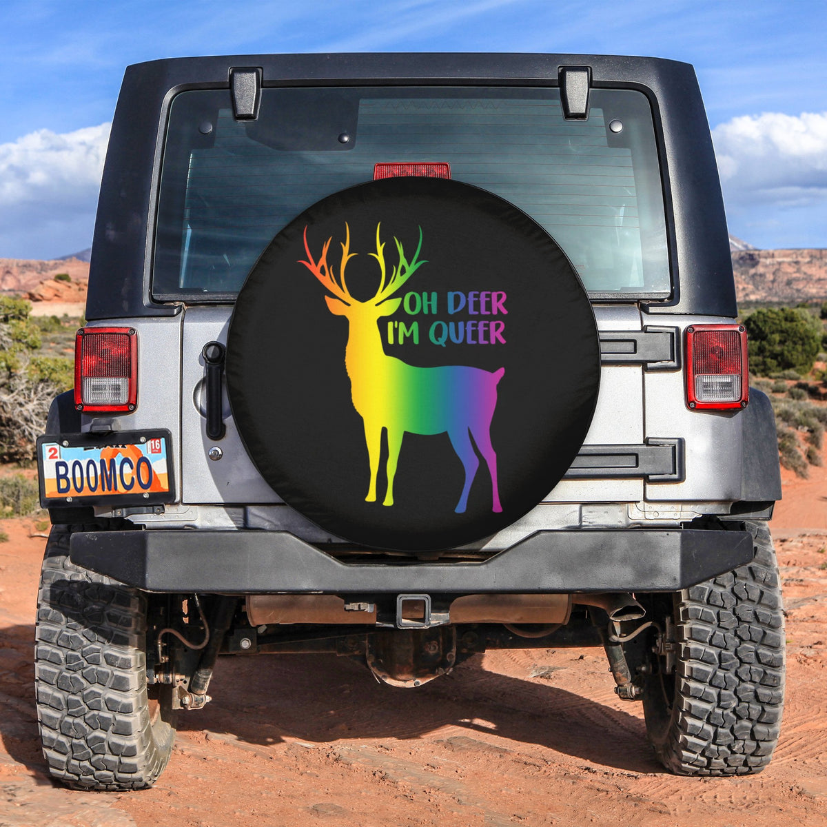 LGBT Tire Covers - Oh Deer I'm Queer Spare Tire Cover NO.207 LT8 - Wonder Print Shop