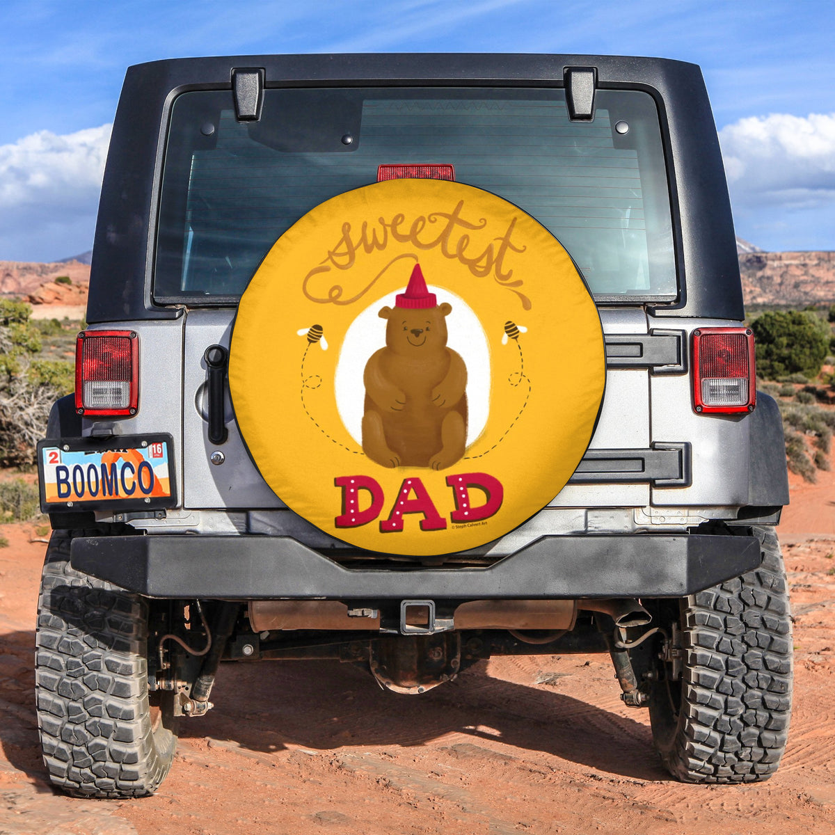 Father's Day Tire Covers - Sweetest Dad Bear Spare Tire Cover NO.278 LT8 - Wonder Print Shop