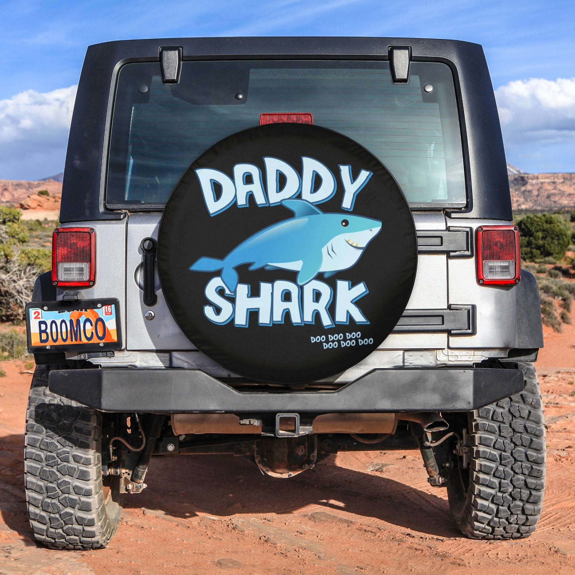 Father's Day Tire Covers - Daddy Shark Doo Doo Spare Tire Cover NO.294 LT8 - Wonder Print Shop