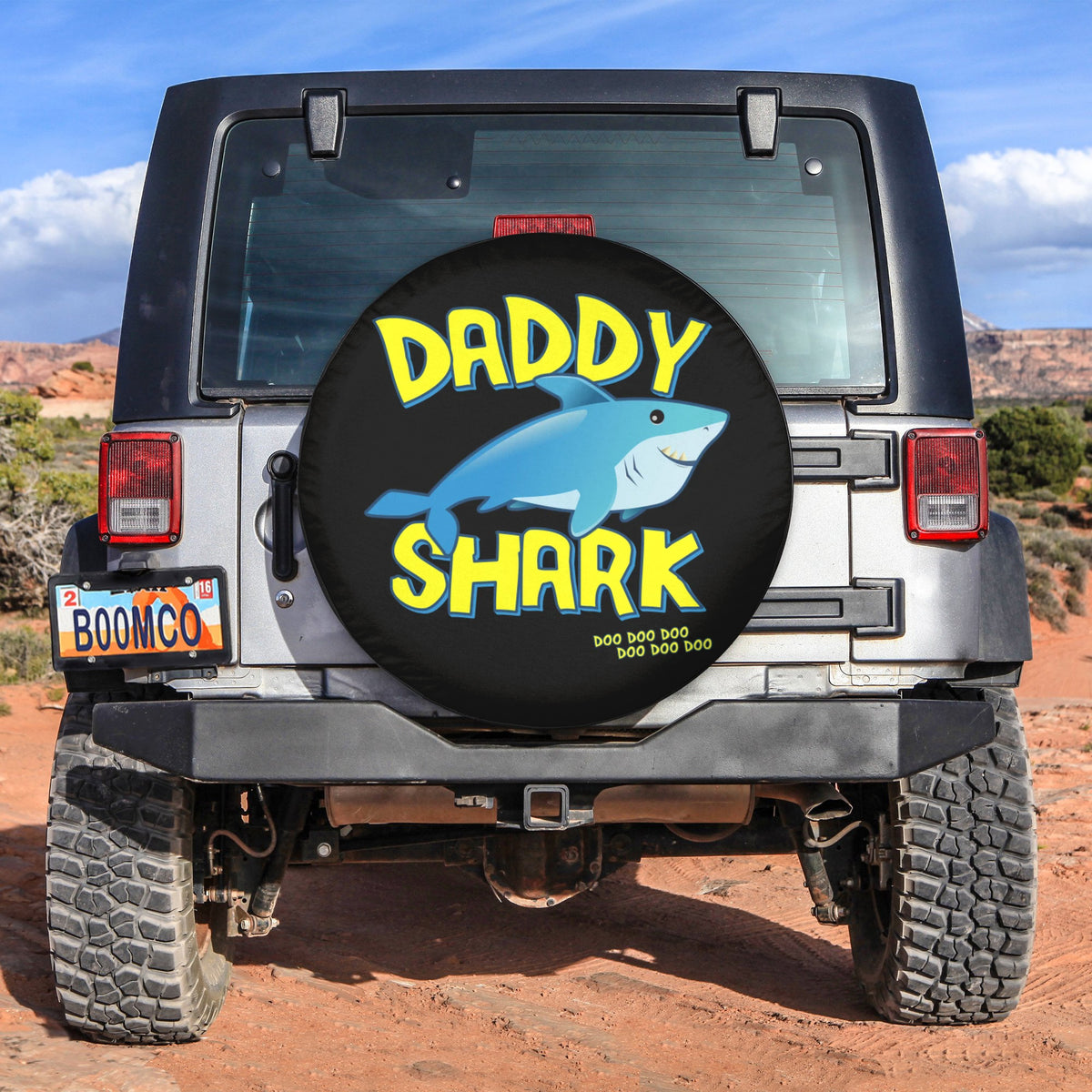 Father's Day Tire Covers - Daddy Shark Doo Doo Spare Tire Cover NO.296 LT8 - Wonder Print Shop