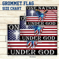 Premium One Nation Under God American Eagle Grommet Flag