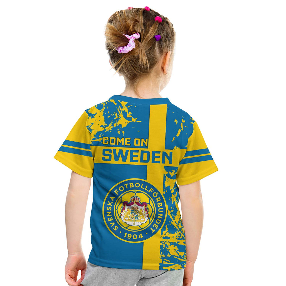 Sweden Football Kid T Shirt Come On Sverige 2023 World Cup - Wonder Print Shop