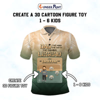 Custom Gamer Father's Day Polo Shirt Dad The Man The Myth The Gaming Legend | Wonder Print Shop