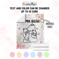Custom Mother's Day Blanket Mama Bear With Cubs - Wonder Print Shop