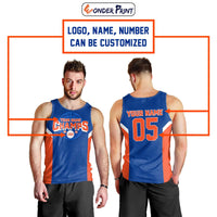 Custom 2025 Basketball Champions Men’s Tank Top – Royal Blue & Orange CTM05