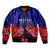 Haiti Sleeve Zip Bomber Jacket Negre Marron With Coat Of Arms Polynesian Style - Wonder Print Shop