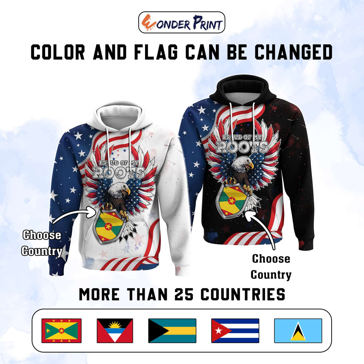 Custom Caribbean American Heritage Month Hoodie Proud Of My Roots | Wonder Print Shop