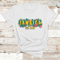 Jamaica T Shirt Jamaica Est 1962 Jamaican Flower Bird Travel Souvenir - Wonder Print Shop