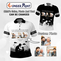 Custom Photo Father's Day Polo Shirt I Love You Dad | Wonder Print Shop
