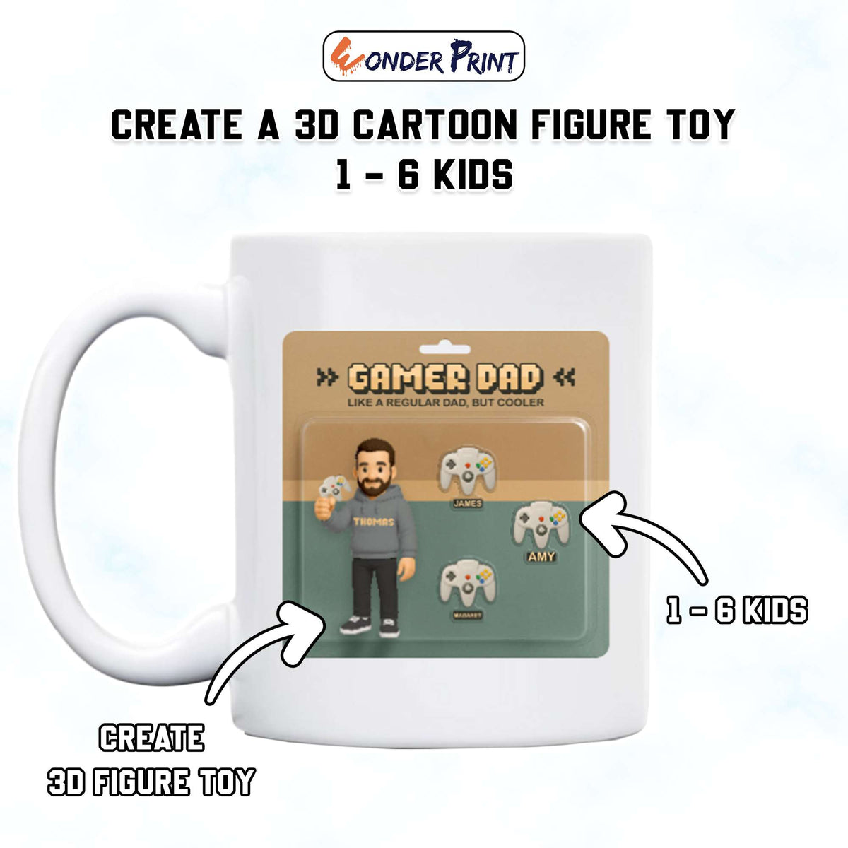 Custom Gamer Father's Day Mug Dad The Man The Myth The Gaming Legend | Wonder Print Shop